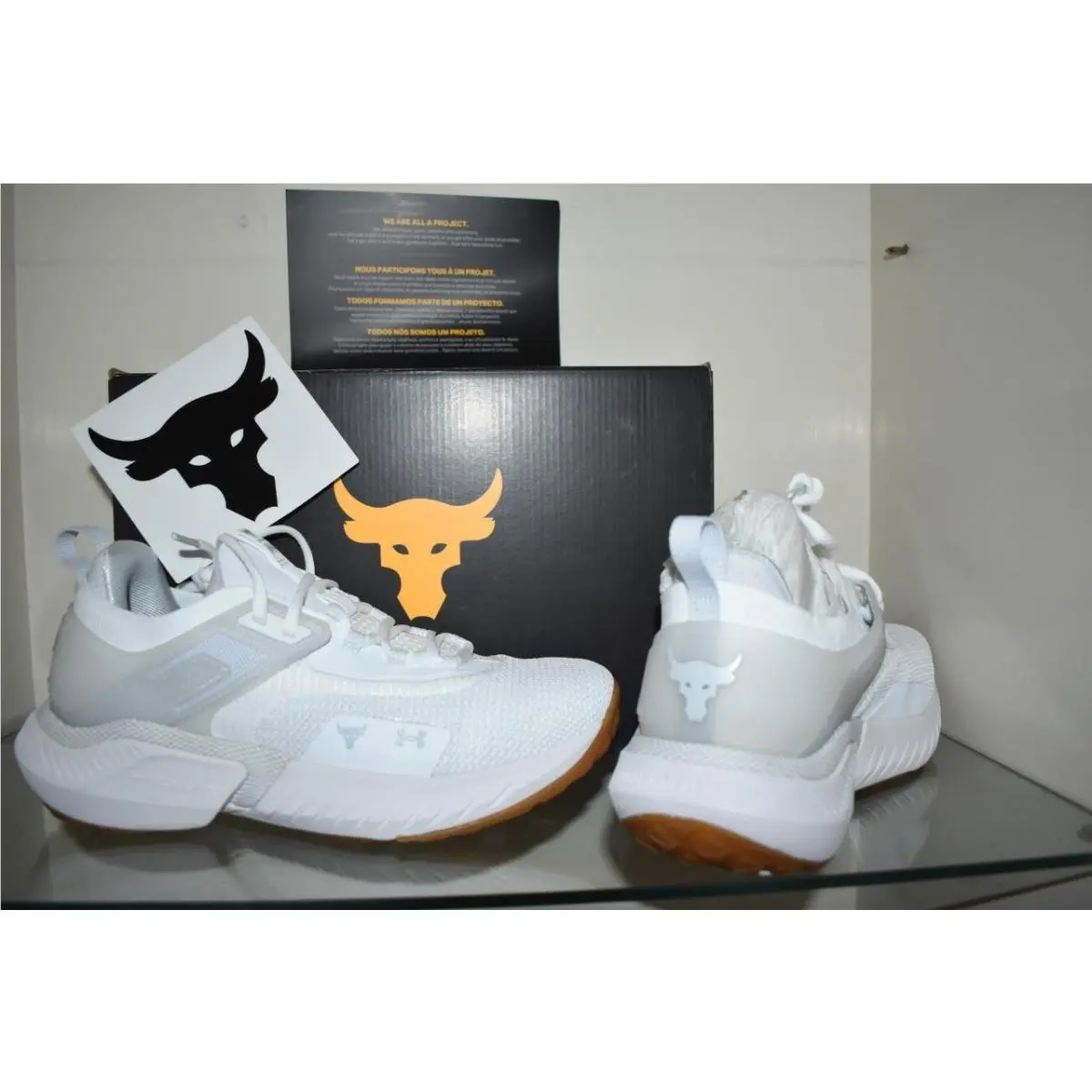 Under Armour shoes - Under Armour Men`s Project Rock 5 Training Shoes - 3025435 102 - White 4
