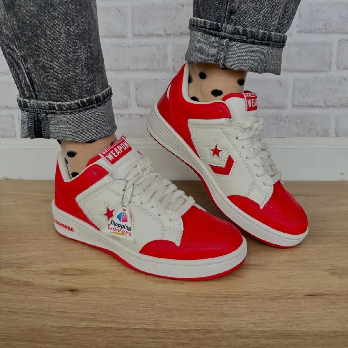 Converse Weapon Low Red White 8 Women Shoes Bird Magic Erving DS Sneaker A10598C