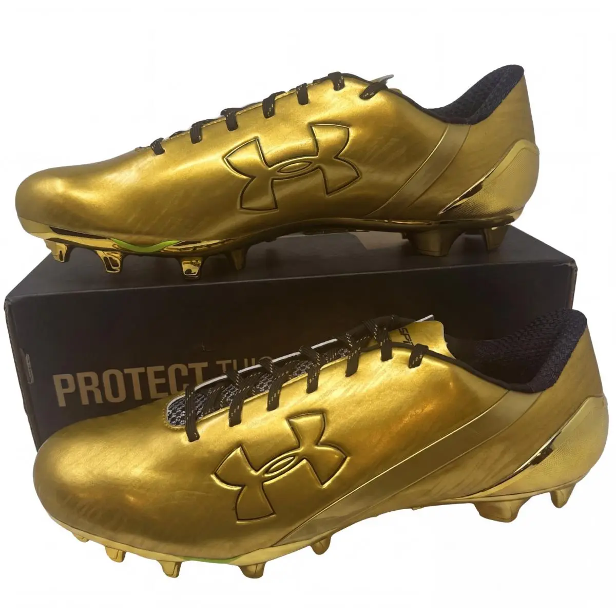 Under Armour UA Speedform Spotlight LE Football Cleats Gold Black Mens 12.5