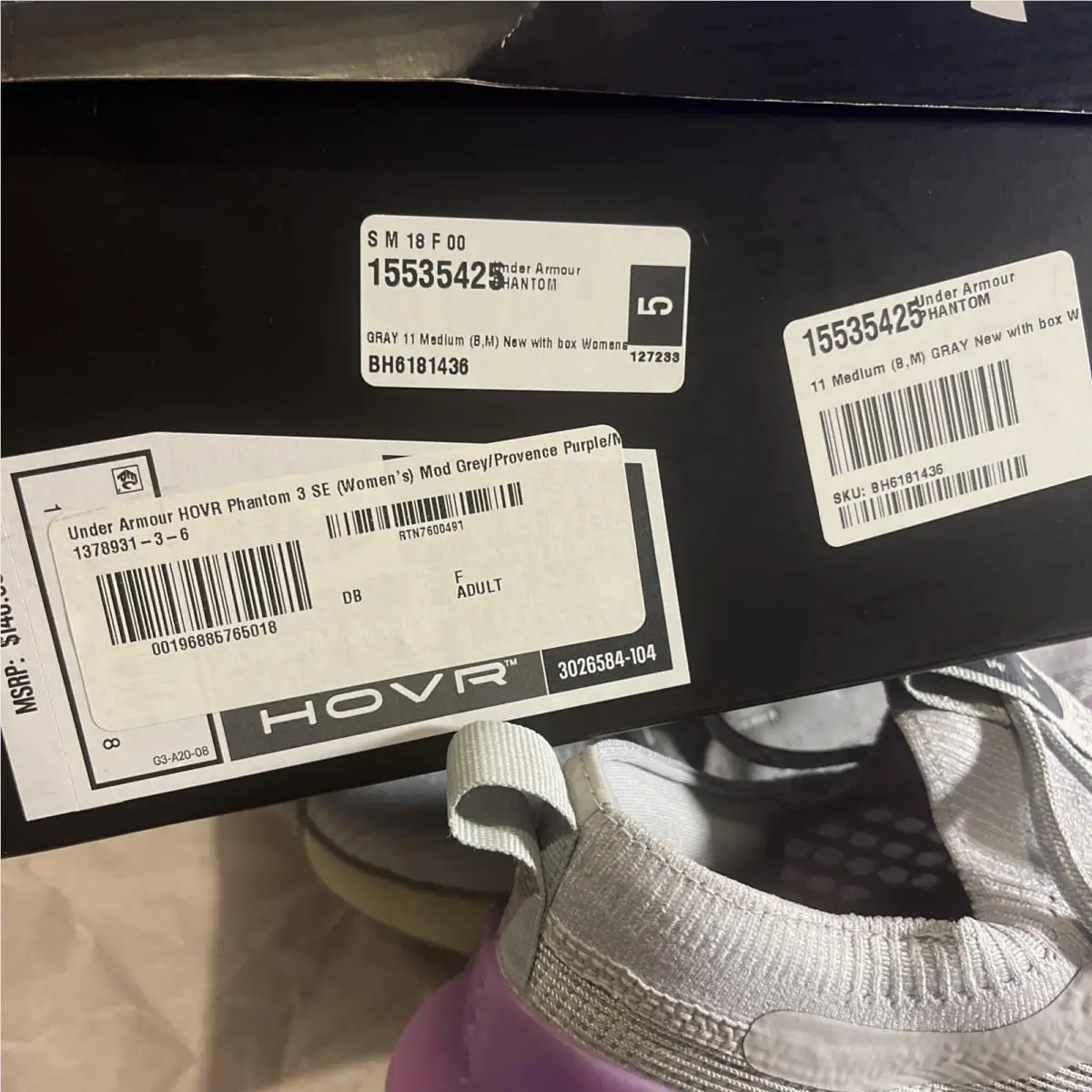 Under Armour shoes - Under Armour HOVR Phantom - HOVR Phantom - Gray 7