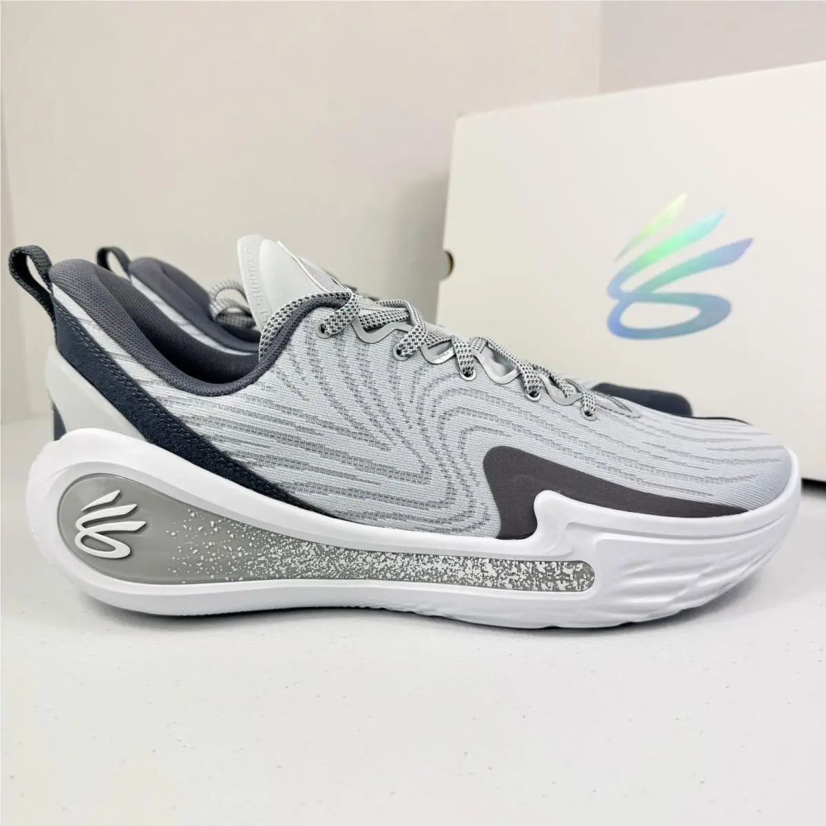 Under Armour Curry Flow 12 TB Halo Grey Basketball 6000736-014 Size 13 Men