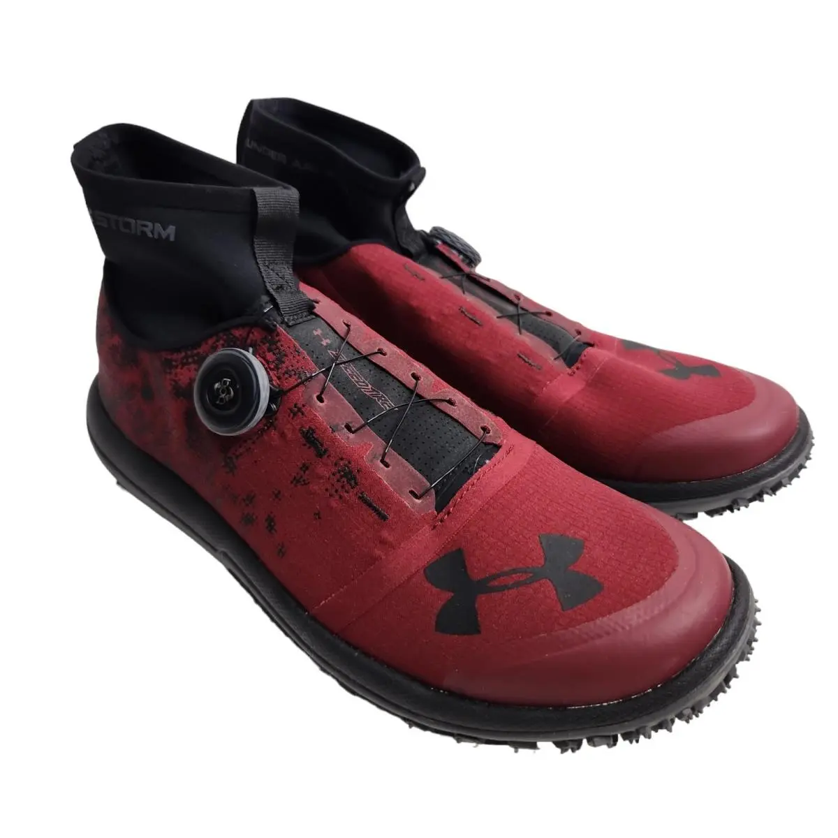 Under Armour Fat Tire Mid Speedtire Black Red Trail 1289139-600 Boa Mens Size 9