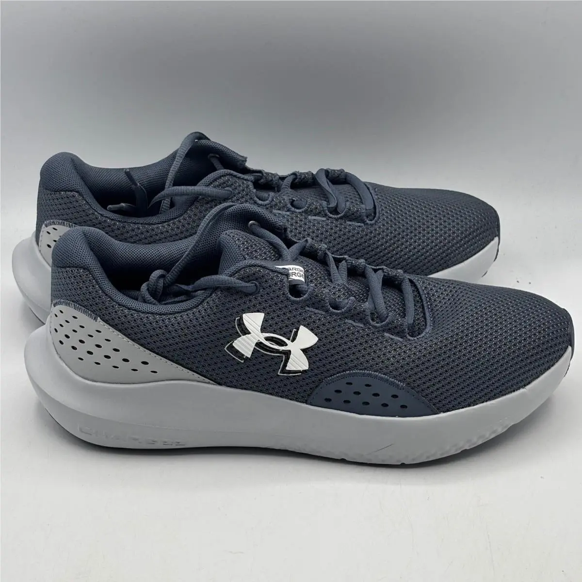 Under Armour Charged Surge 4 Shoes Mens Size 10 Grey Running Gym 3027000-044