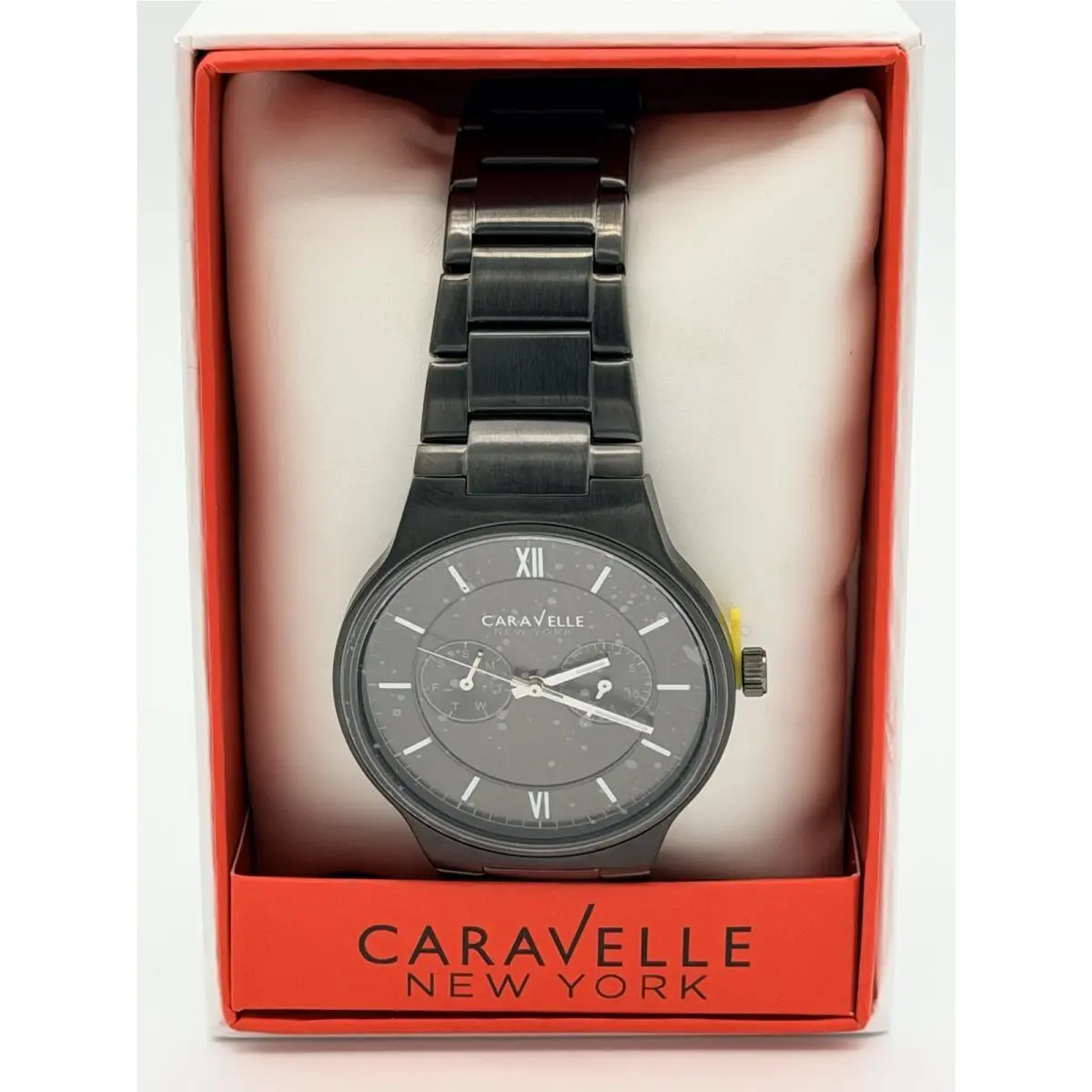Caravelle By Bulova Grey Dial Gunmetal IP Stainless Steel Bracelet Watch 45A136
