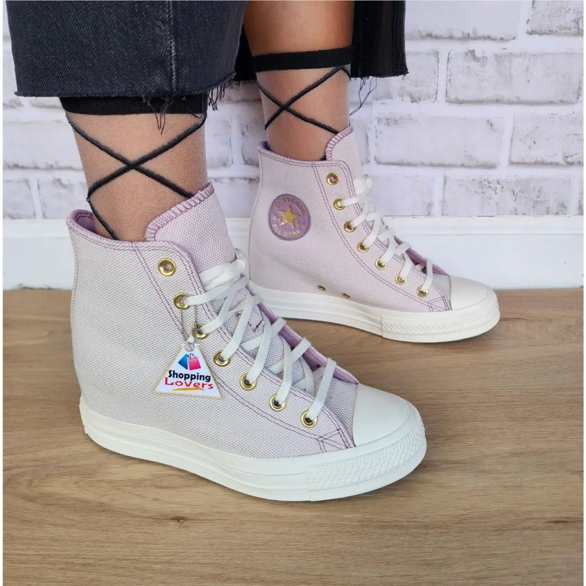 ⭐converse Chuck Taylor Wedge Platform Hi 7.5 Womens Shoes Sneaker Purple A12763C