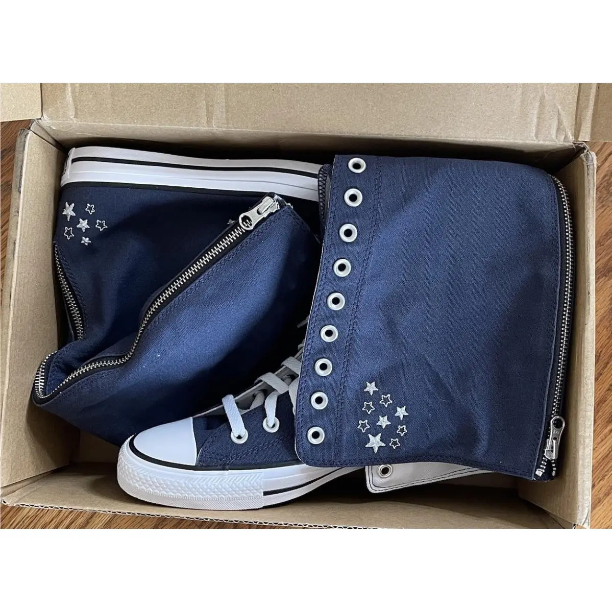Converse Chuck Taylor All Star XX Hi Knee High Boots Stars Blue Women`s 10