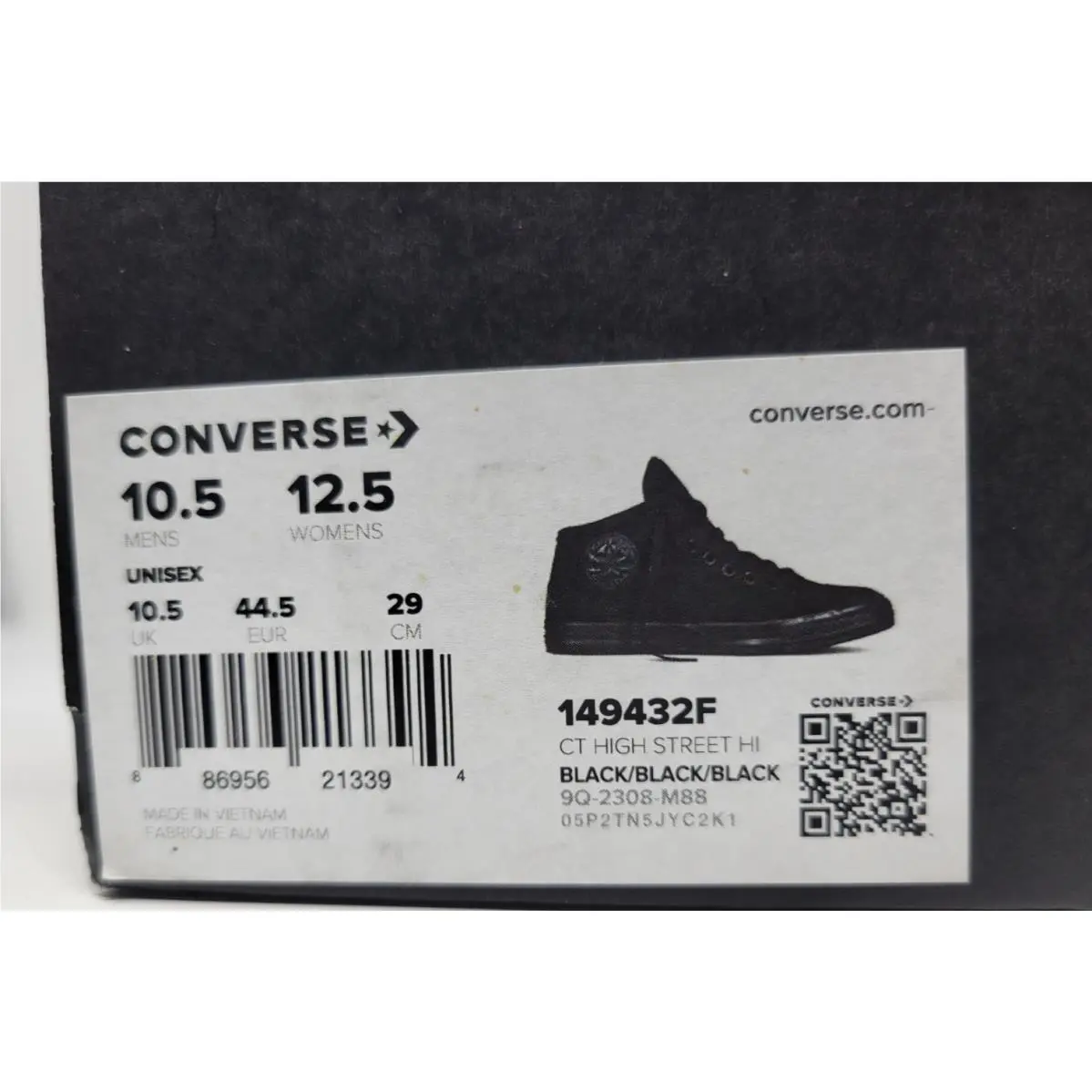 Converse All Star CT High Street Black/black - 149432F - Mens Size 10.5
