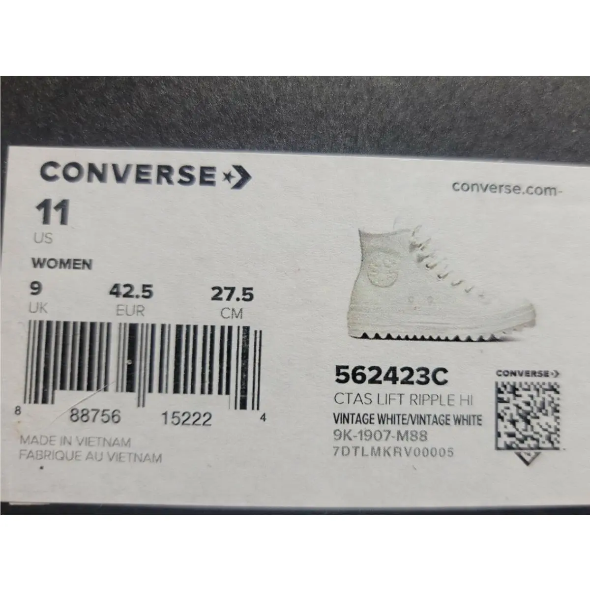 Converse shoes - Lift Ripple High Top - Lift Ripple High Top - 562423c - Vintage White 5