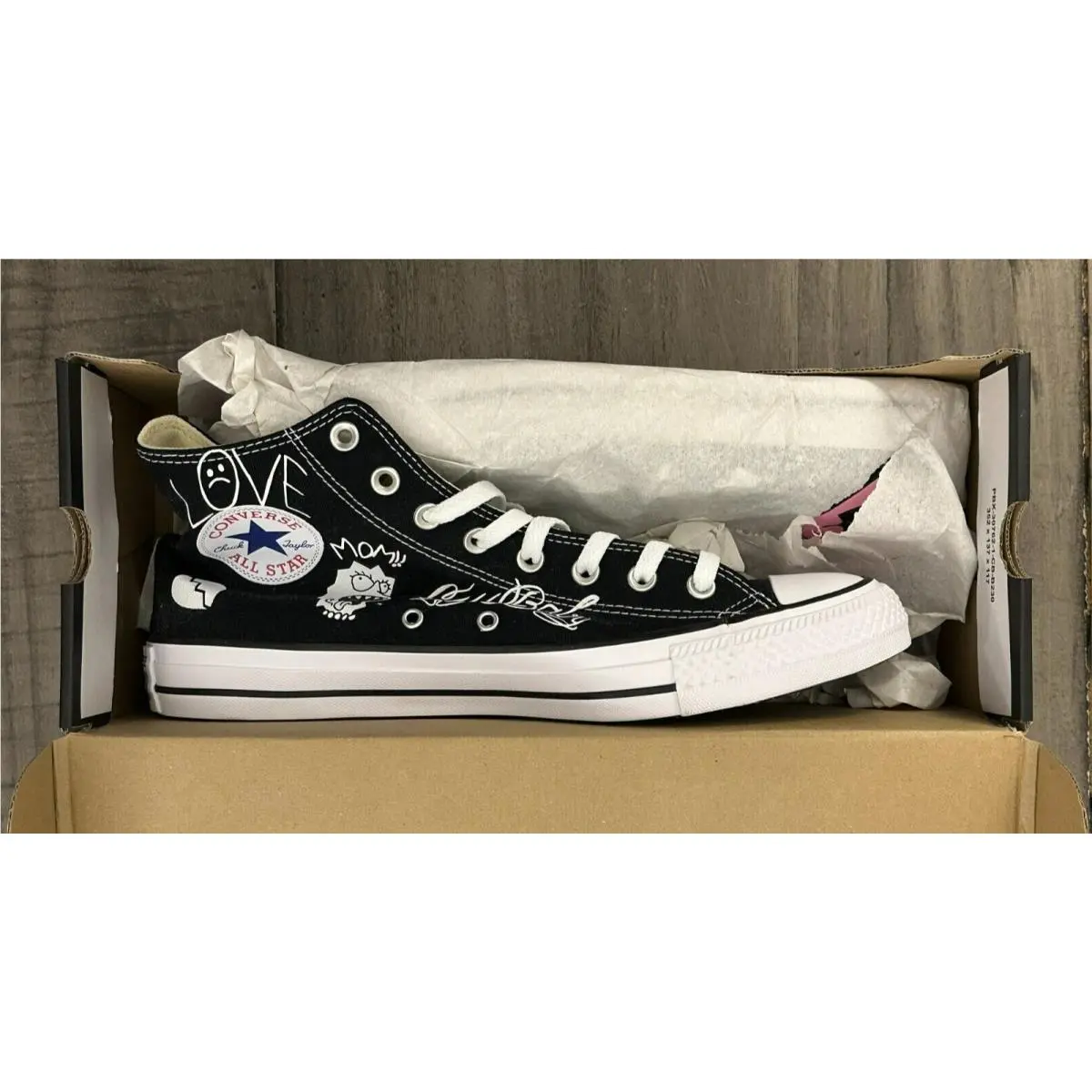 Converse Unisex US M11/W13 All Star Hi Panther Customized Black Shoes 9A2306M88