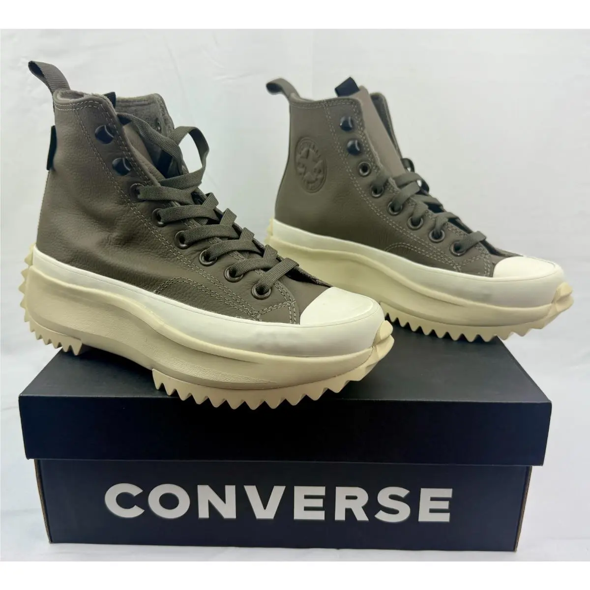 Converse Run Star Hike High Top Leather Truffle/egret A10049c Mens Size 6.5