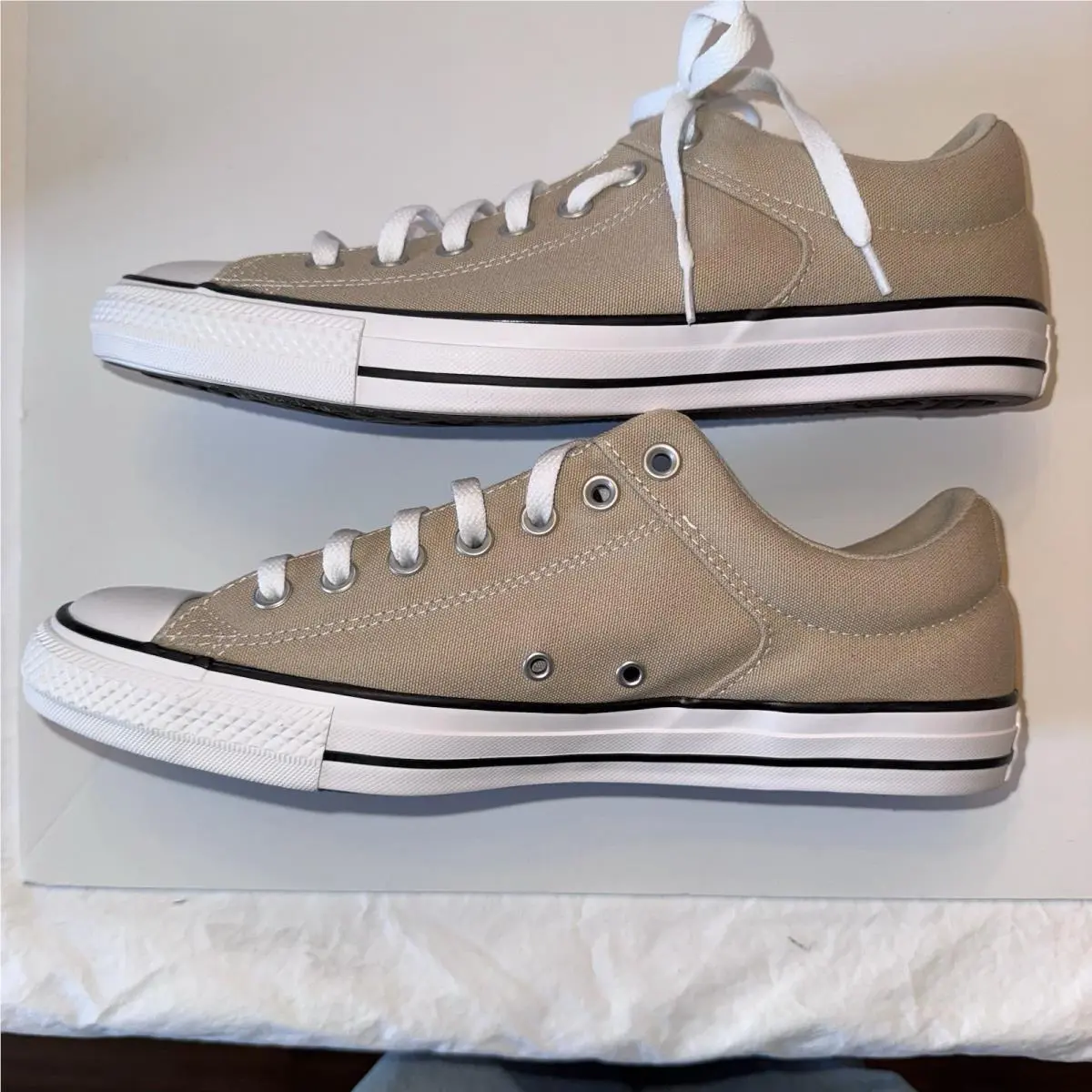 Converse Mens 12 Classic Chuck Taylor All Star Low-top Sneakers Shoes Tan Beige