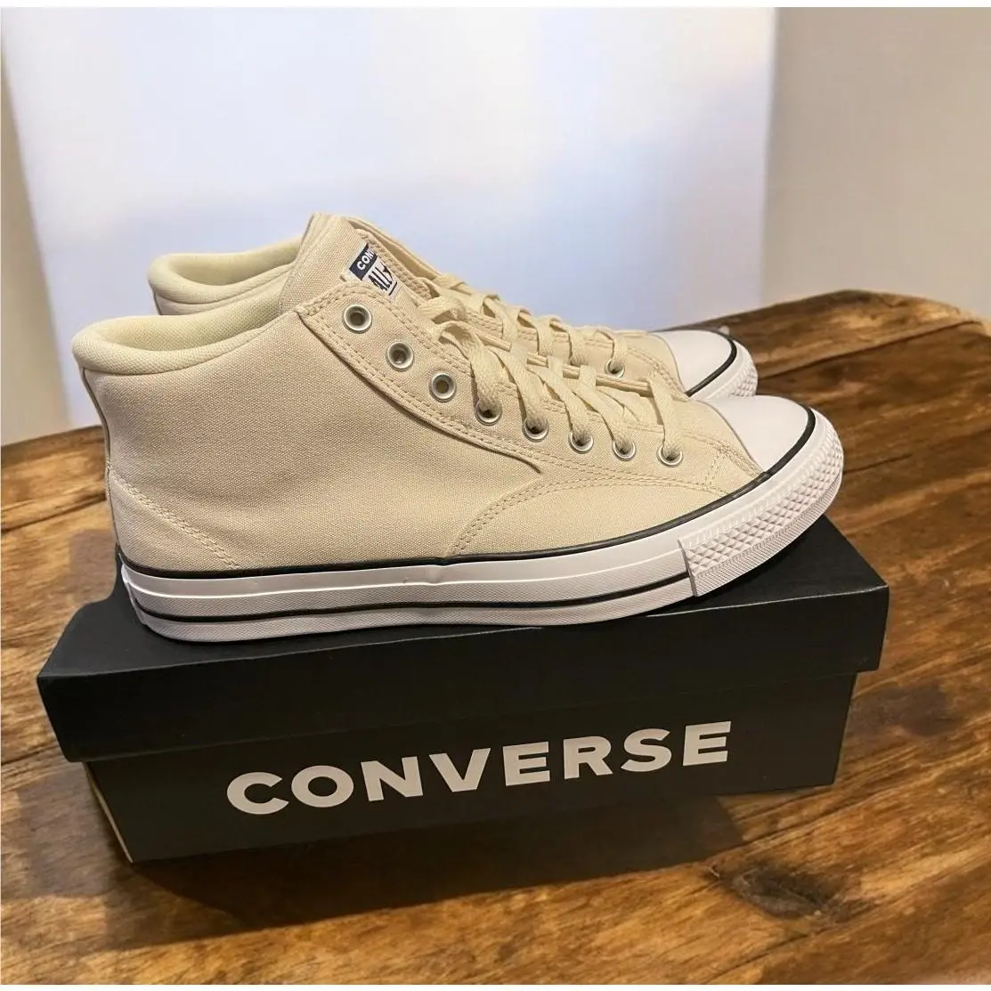 Ivory Converse All Star High Tops Canvas Men`s Size 13 Women`s Size 15 Shoes