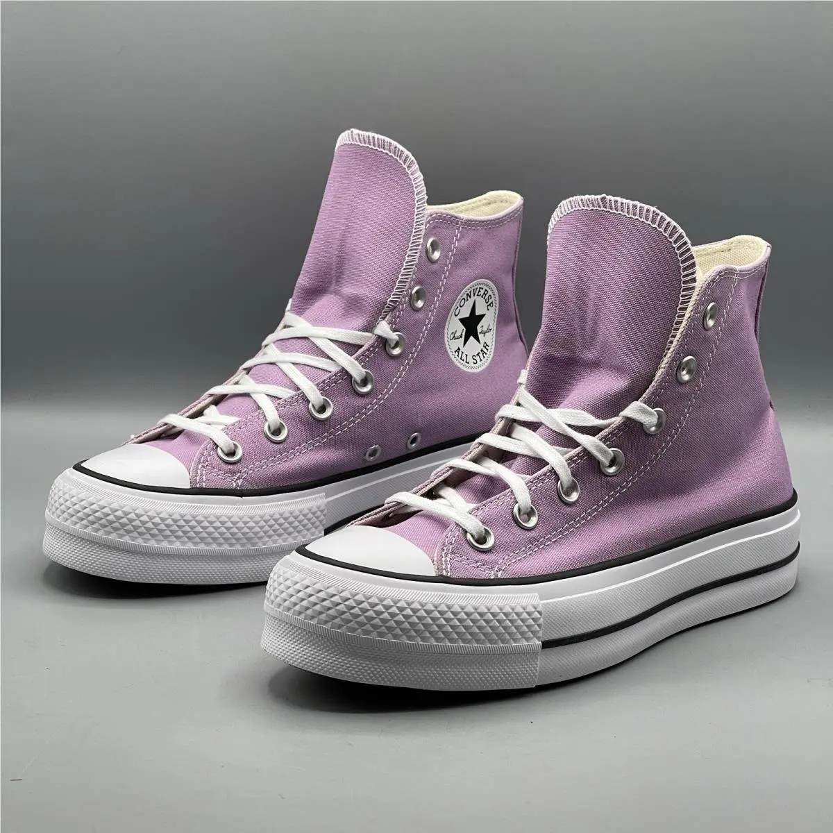Converse Women`s 8 Sneakers Purple Platform Hi Top Ctas Lift A09392F
