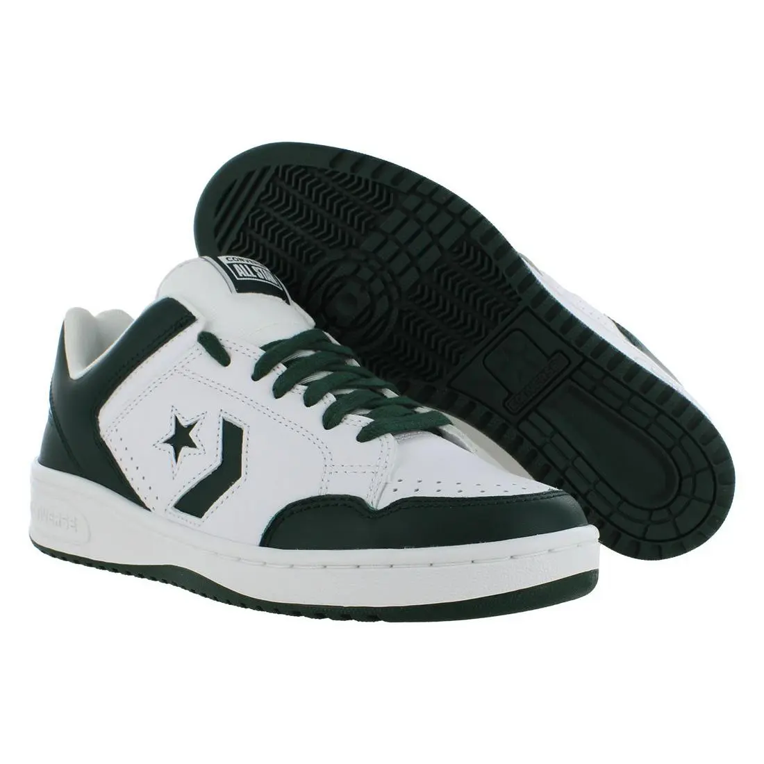 Converse Weapon Oxford Unisex Shoes Size 9.5 Color: White/deep Emerald/white - Green, Main: White