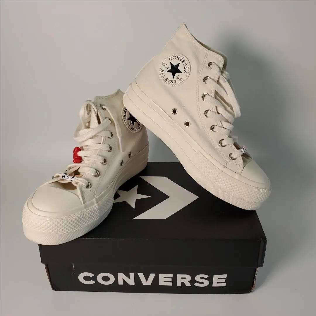 Converse Chuck Taylor All Star Lift Hi Diy Beads Egret Womens A06096C Size 7