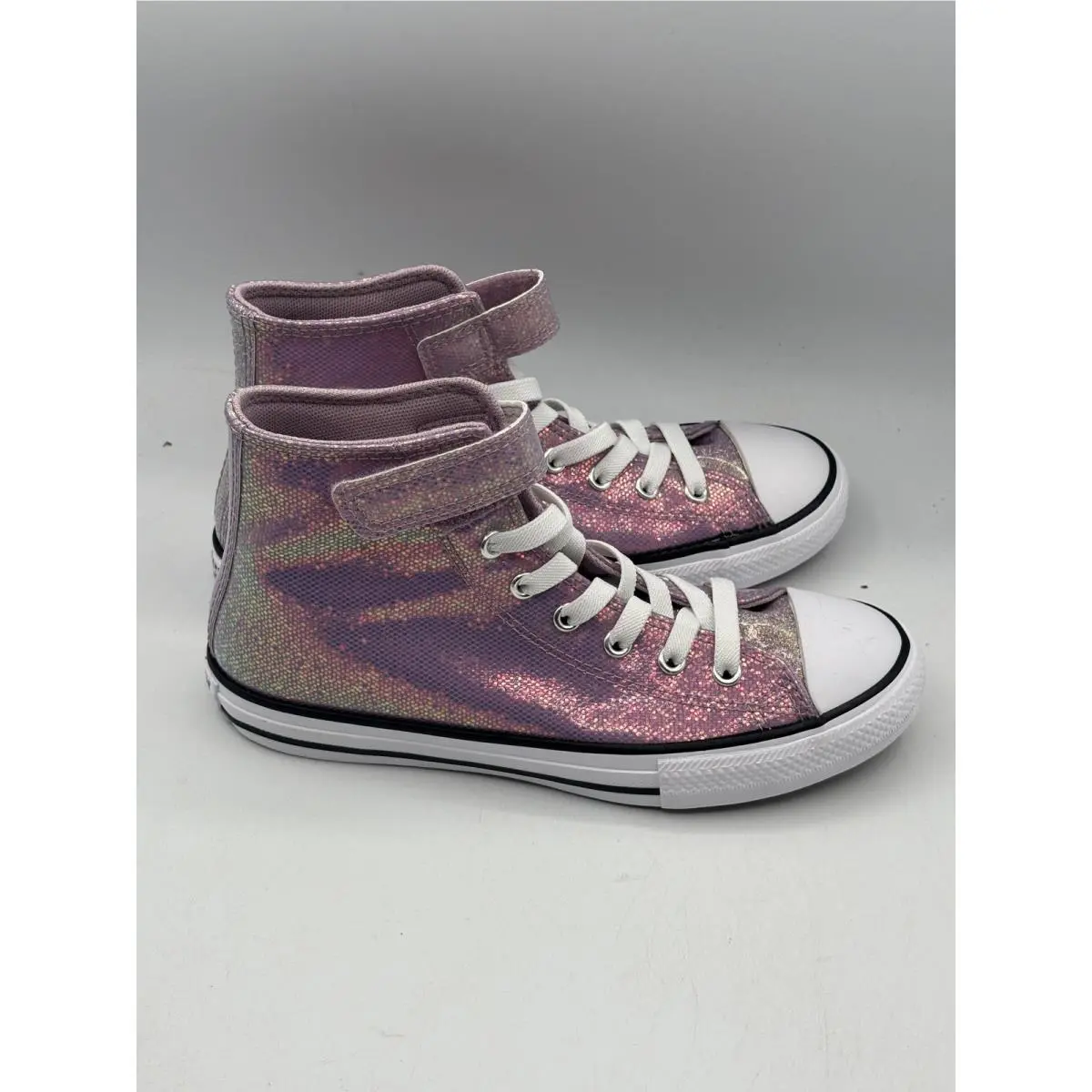 Converse All Star 1V Hi Kids Size 3 Lilac Iridescent Shimmer Sneakers A14343C