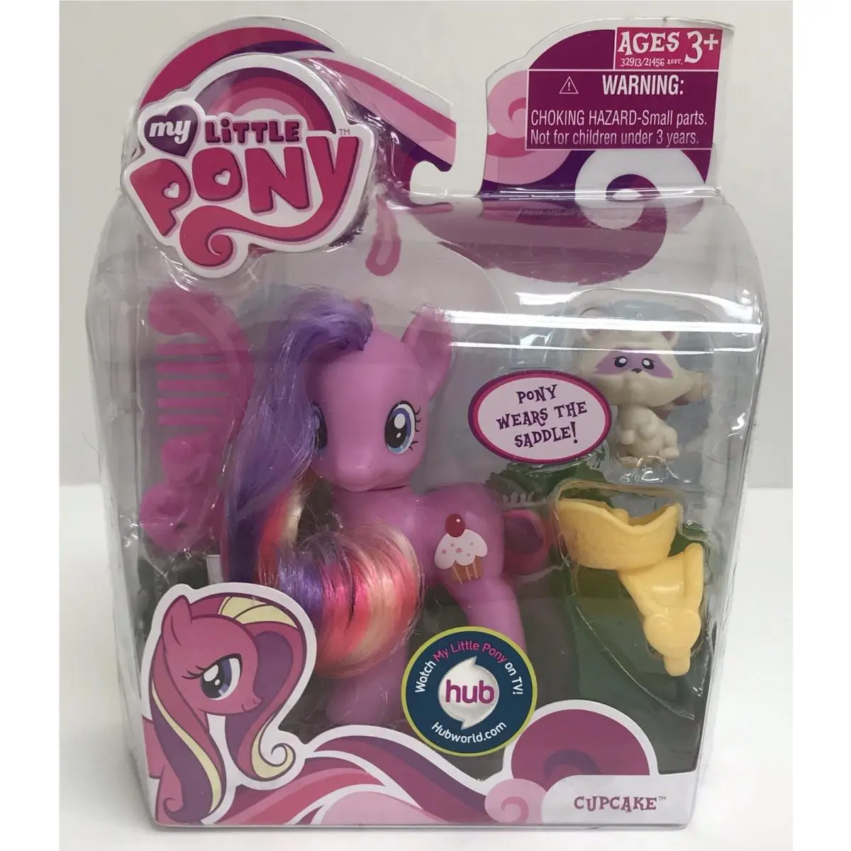 My Little Pony Cupcake w/ Pet Racoon 2010 Mlp Hasbro Hubworld In Package