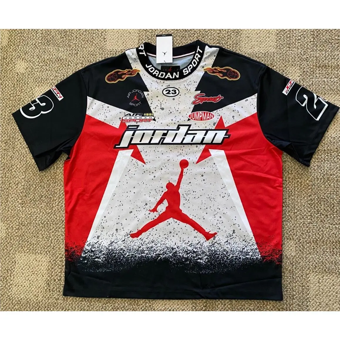 Nike Air Jordan Shirt Top Motorsport Racing Short Sleeve IB8813 Men`s XL