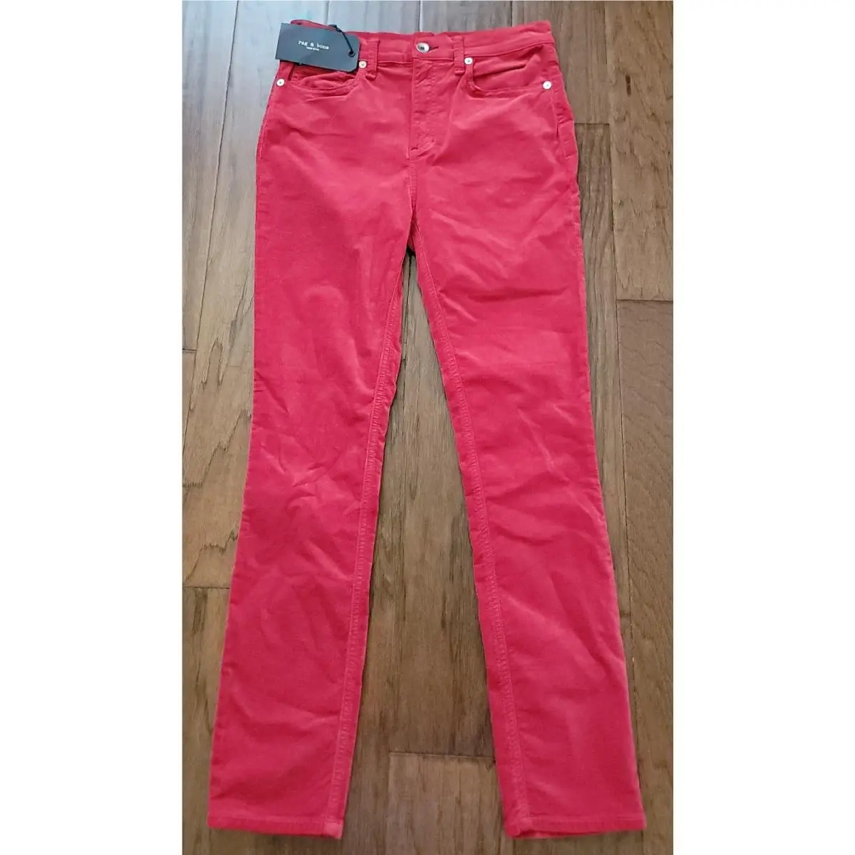 Rag Bone Womens Chili Pepper High Rise Velvet Skinny Pants Size 26X27