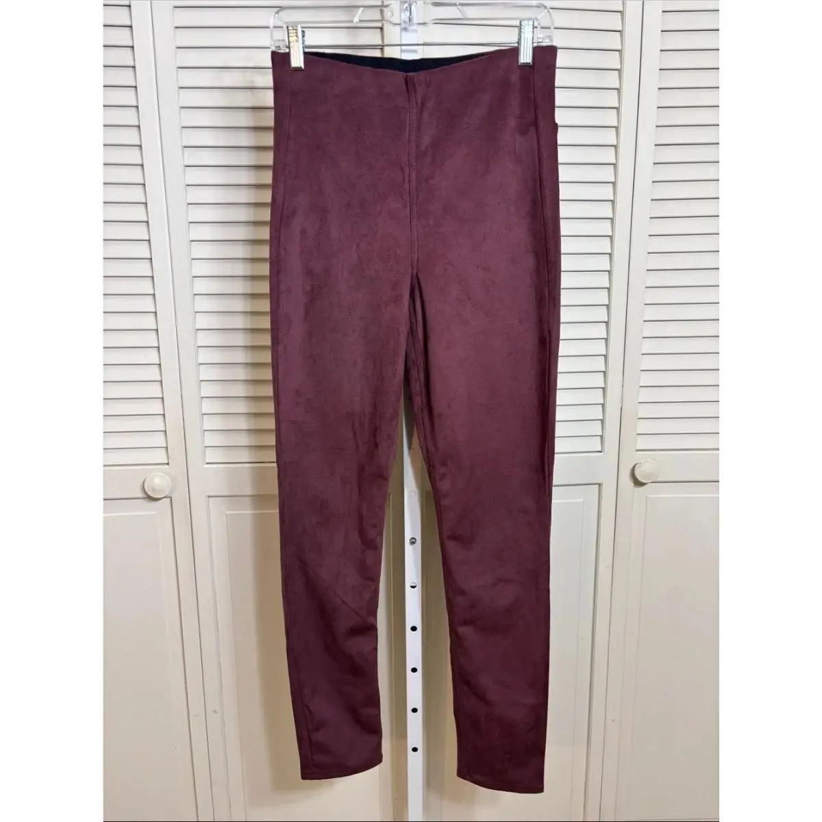 Rag Bone Burgundy Nina Suede Smooth Stretch Leggings Medium