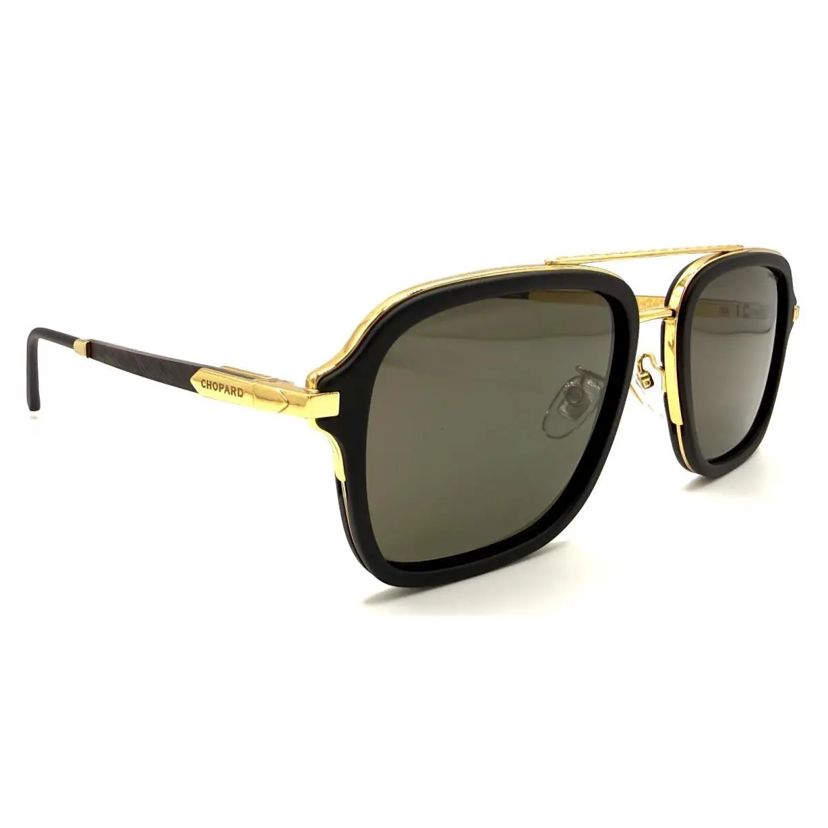 Chopard SCHG36 400P Wood-polarized Gold Black Sunglasses 55-20-145
