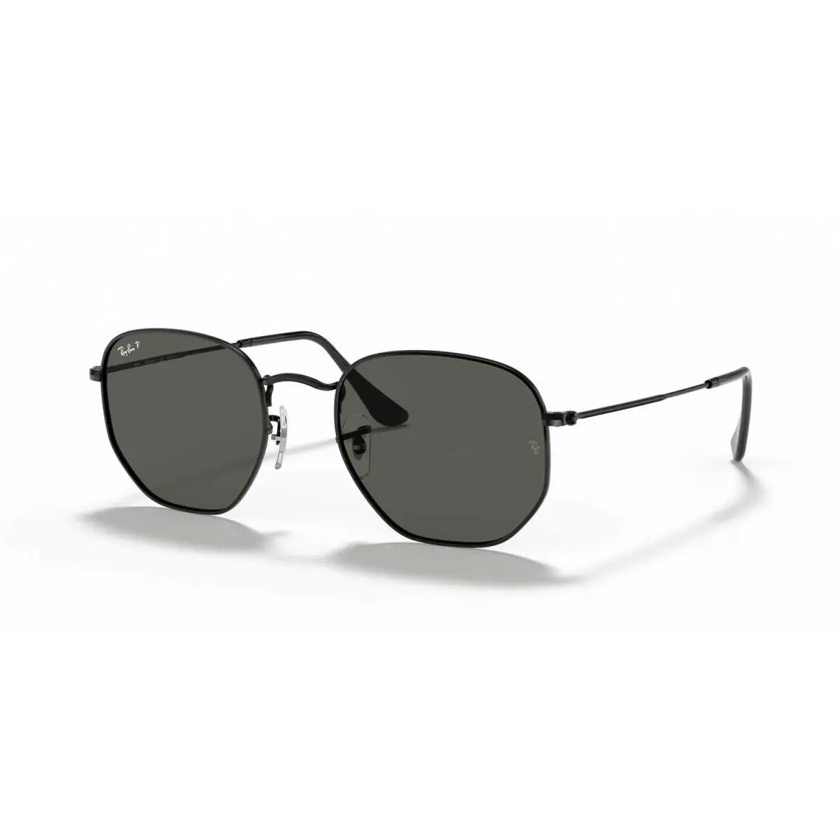 Ray-ban Hexagonal Flat Lenses Polarized Sunglasses - Black Frame - Green Lenses
