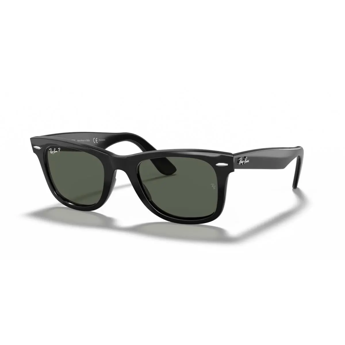 Ray-ban Wayfarer Polarized Sunglasses - Polished Black 54 mm Frame Green Lenses by Ray-Ban