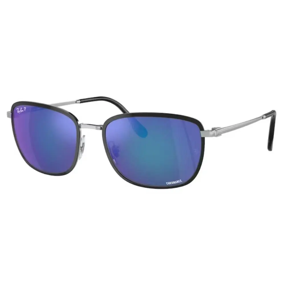 Ray-ban RB3705- Black on Silver/polarized Grey Mirror Blue