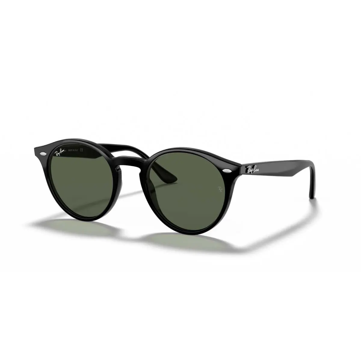 Ray-ban RB2180 Round Sunglasses - Black Frame - Green Lenses by Ray-Ban