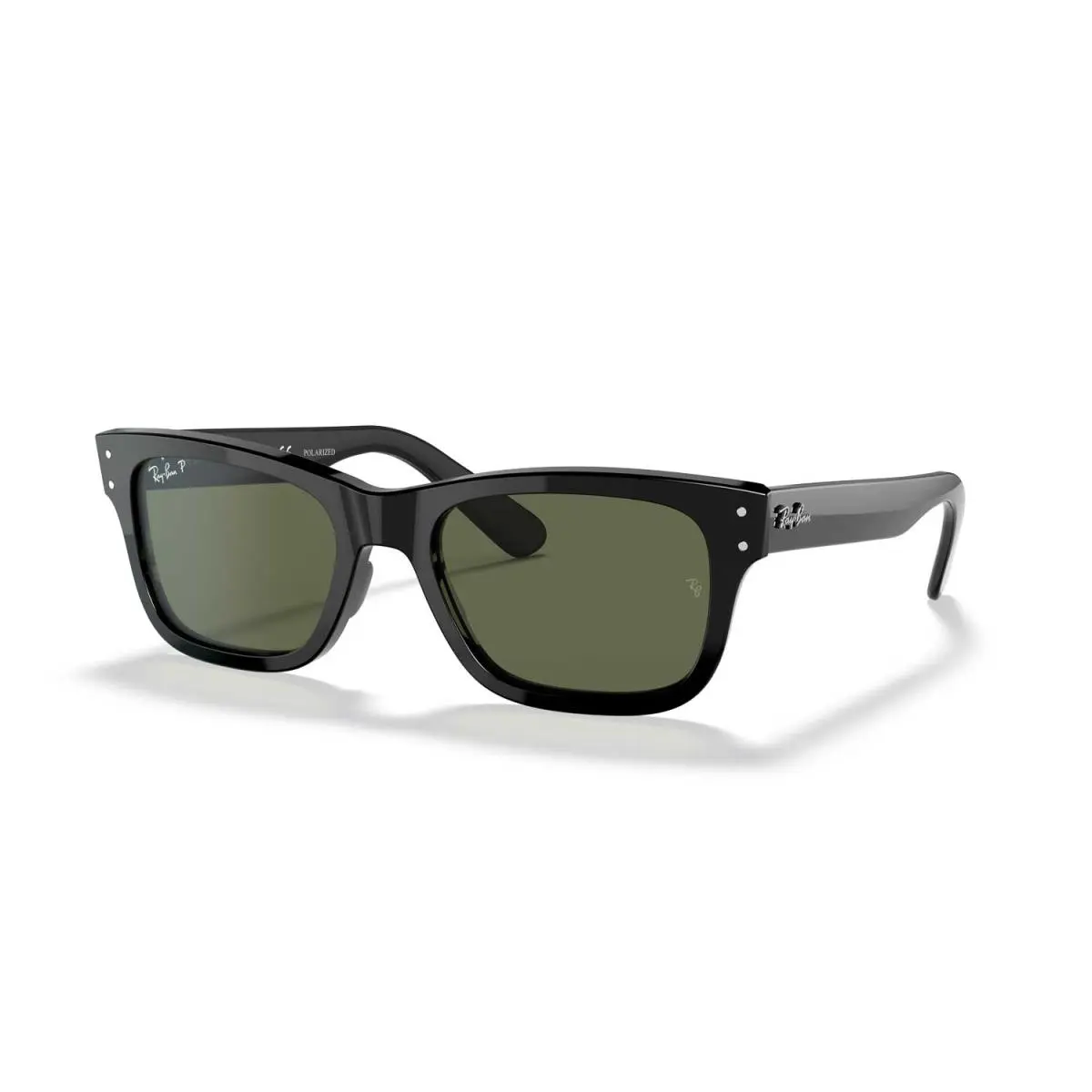 Ray-ban Burbank Polarized 55 mm Sunglasses - Black Frame - Green Lenses by Ray-Ban