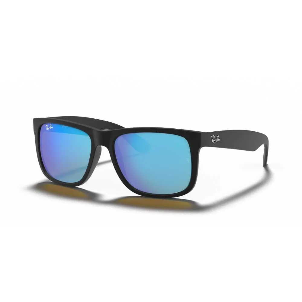 Ray-ban Justin Color Mix 54-16 Sunglasses - Matte Black Frame - Blue Lenses