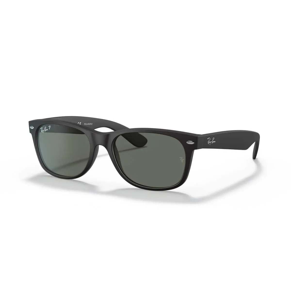 Ray-ban New Wayfarer Classic Polarized Sunglasses Matte Black Frame Green Lenses by Ray-Ban