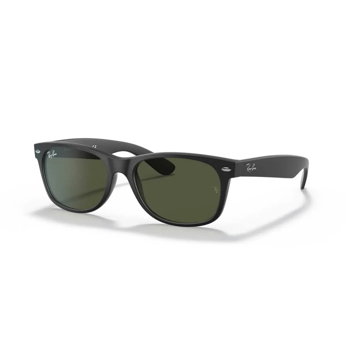 Ray-ban New Wayfarer Classic Sunglasses - Matte Black Frame - Green Lenses by Ray-Ban