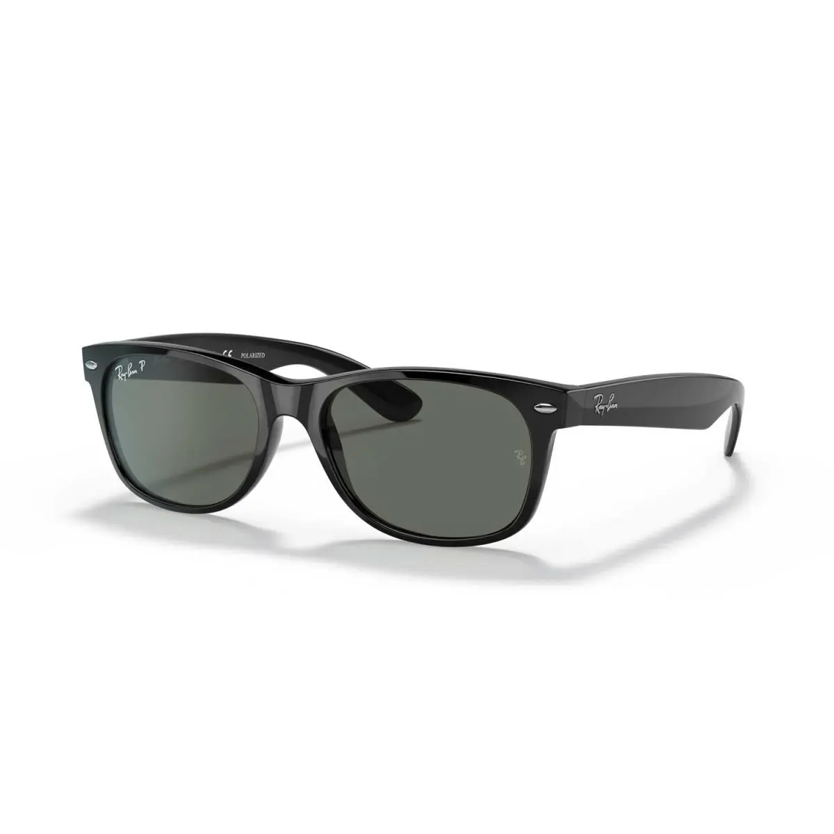 Ray-ban New Wayfarer Classic Polarized Sunglasses -black 55mm Frame Green Lenses by Ray-Ban