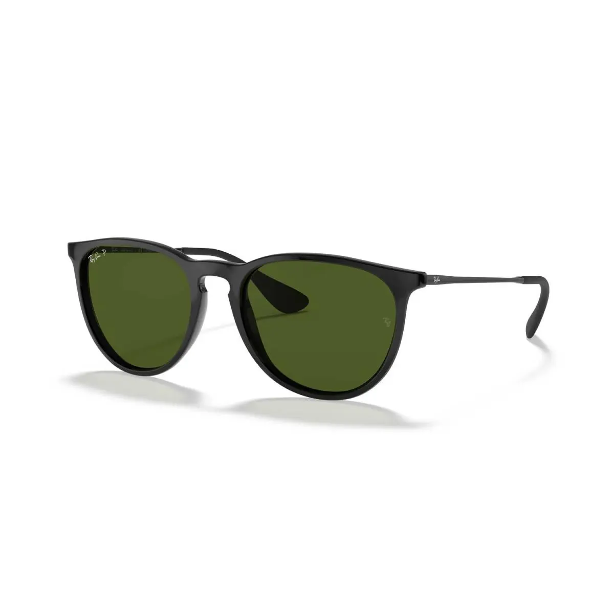 Ray-ban Erika Classic Polarized Sunglasses - Polished Black Frame - Green Lenses