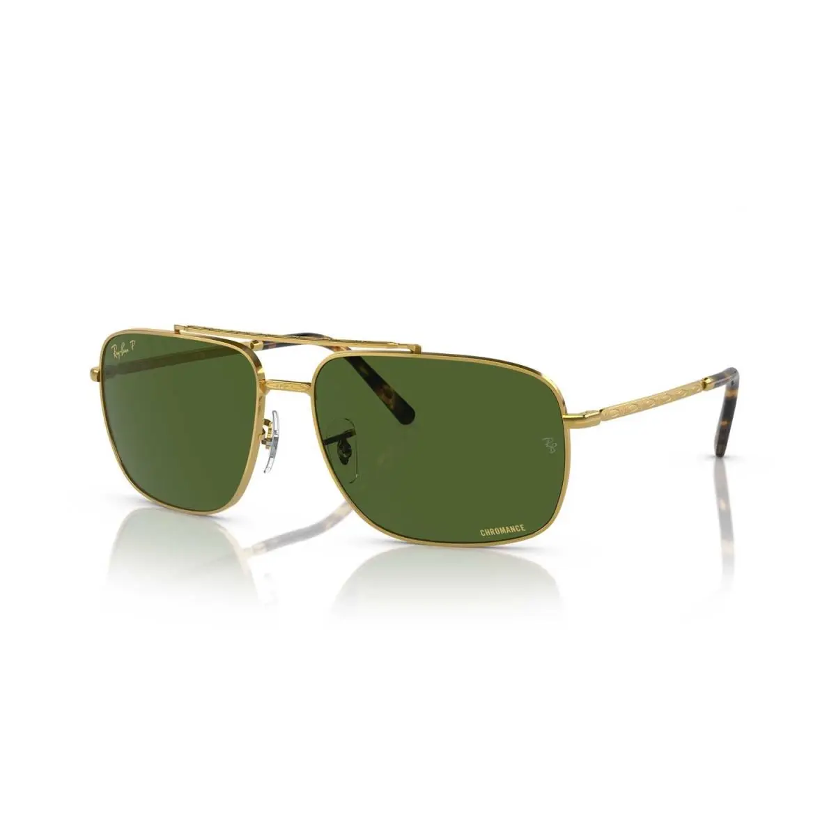 Ray-ban RB3796 Polarized Chromance Sunglasses - Gold Frame / Dark Green Lens