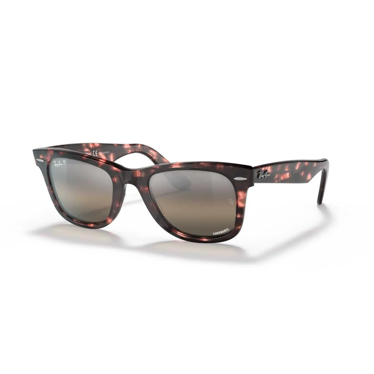 Ray-ban Wayfarer Chromance Sunglasses Shiny Transparent Pink Frame Gray Lenses by Ray-Ban