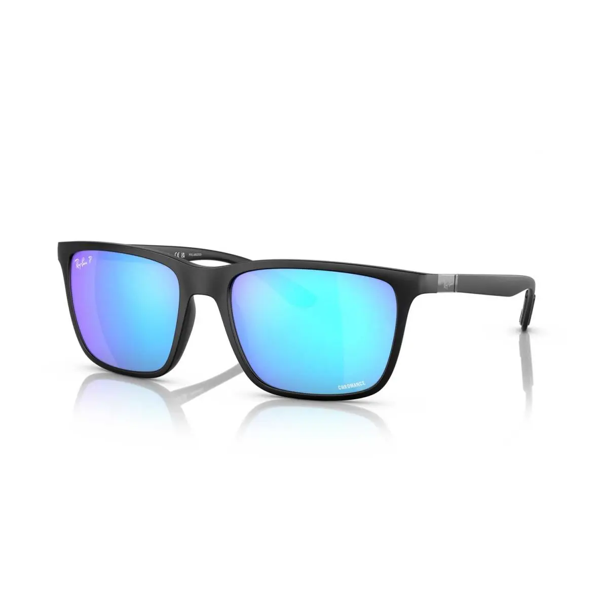 Ray-ban RB4385 Polarized Sunglasses - Matte Black Frame - Blue Lenses by Ray-Ban