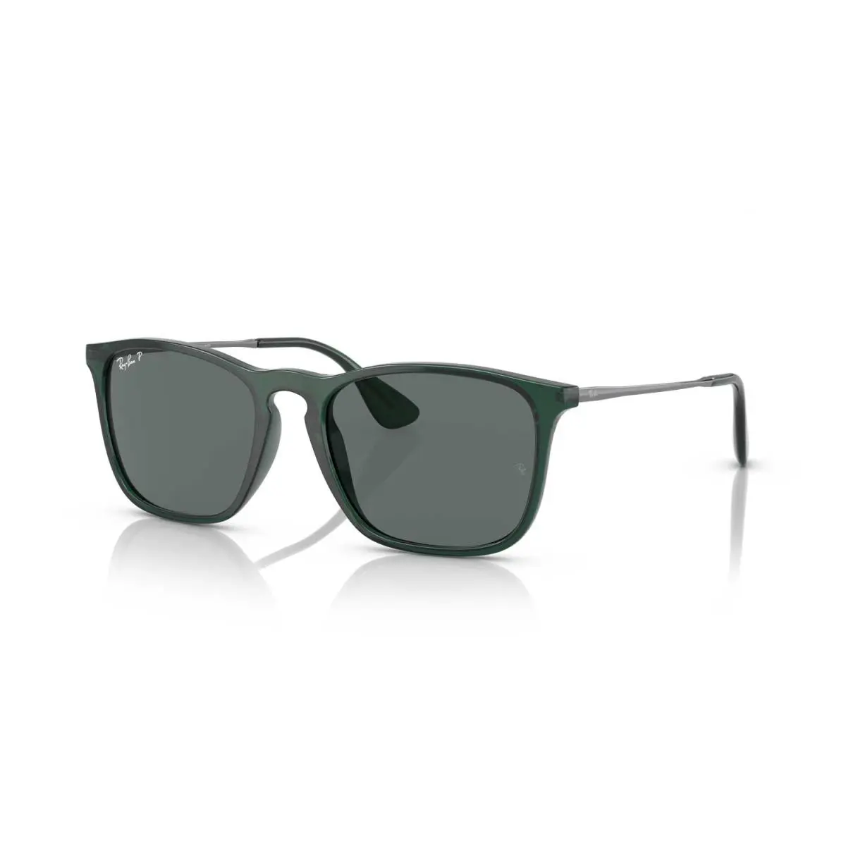 Ray-ban Chris Polarized Sunglasses - Transparent Green Frame - Gray Lenses by Ray-Ban