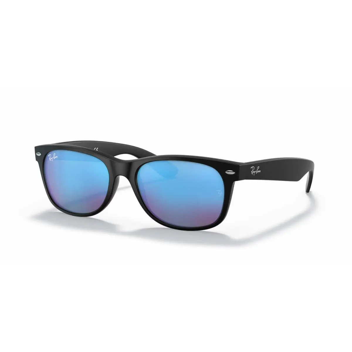 Ray-ban RB2132 Wayfarer- Rubber Black / Grey Mirror Blue Lens 622/17