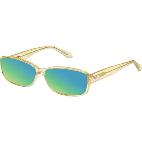 Quay Vibe Check Womens Square Polarized Sunglasses Yellow 62mm Choose Lens Color Green Mirror Polar by QUAY