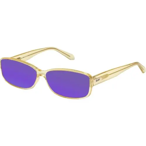 Quay Vibe Check Womens Square Polarized Sunglasses Yellow 62mm Choose Lens Color Purple Mirror Polar by QUAY