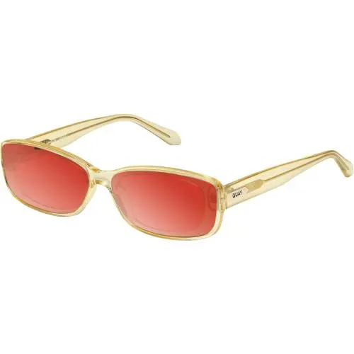 Quay Vibe Check Womens Square Polarized Sunglasses Yellow 62mm Choose Lens Color Red Mirror Polar by QUAY