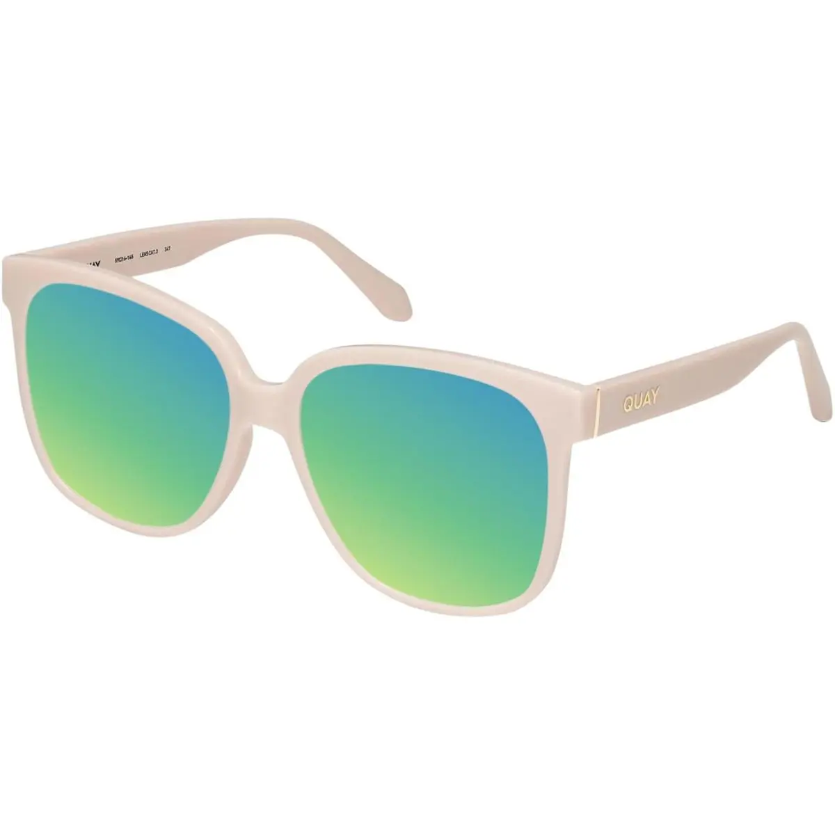 Quay Wide Awake Women Panthos Polarized Sunglasses Shiny Gold 59mm 4 Lens Option Green Mirror Polar by QUAY