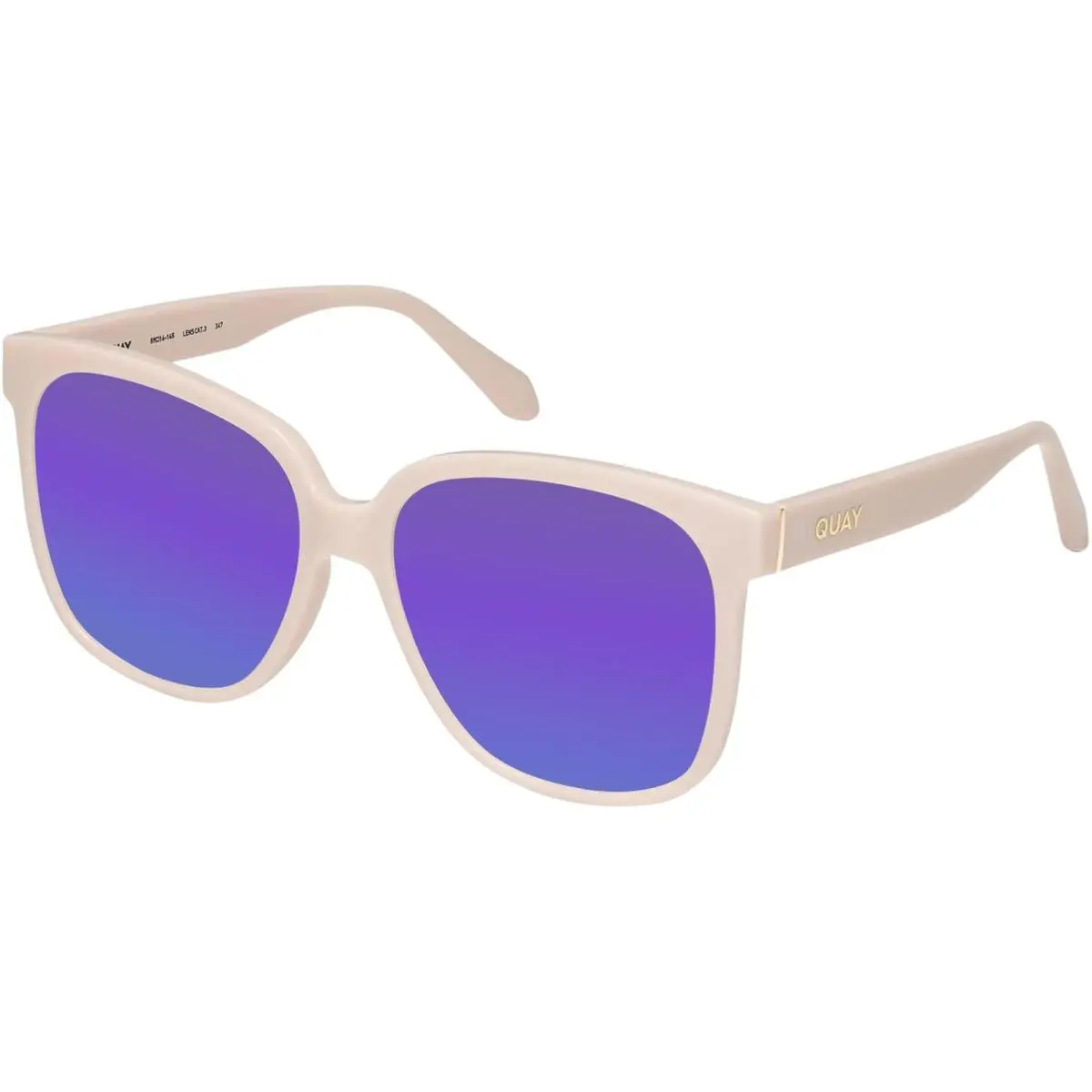 Quay Wide Awake Women Panthos Polarized Sunglasses Shiny Gold 59mm 4 Lens Option Purple Mirror Polar by QUAY