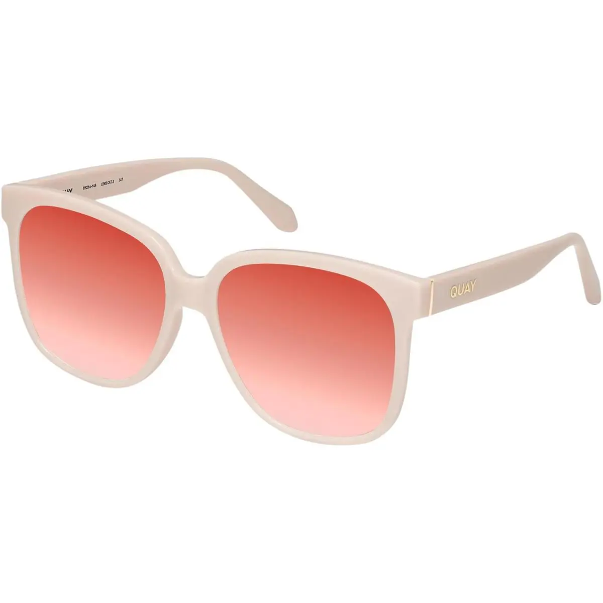 Quay Wide Awake Women Panthos Polarized Sunglasses Shiny Gold 59mm 4 Lens Option Red Mirror Polar by QUAY
