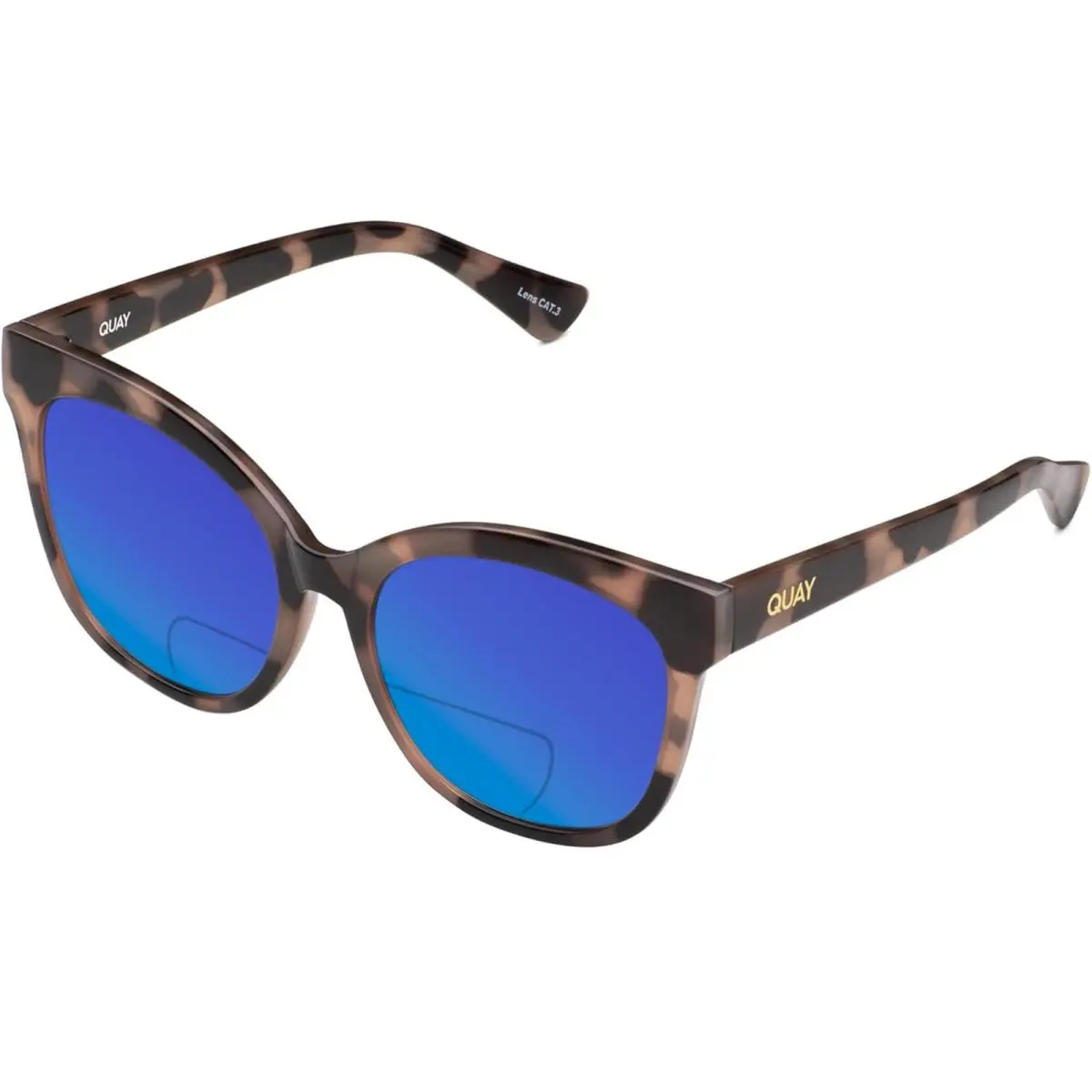 Quay It`s My Way Women`s Cat Eye Polarized Bi-focal Sunglasses in Black Tortoise