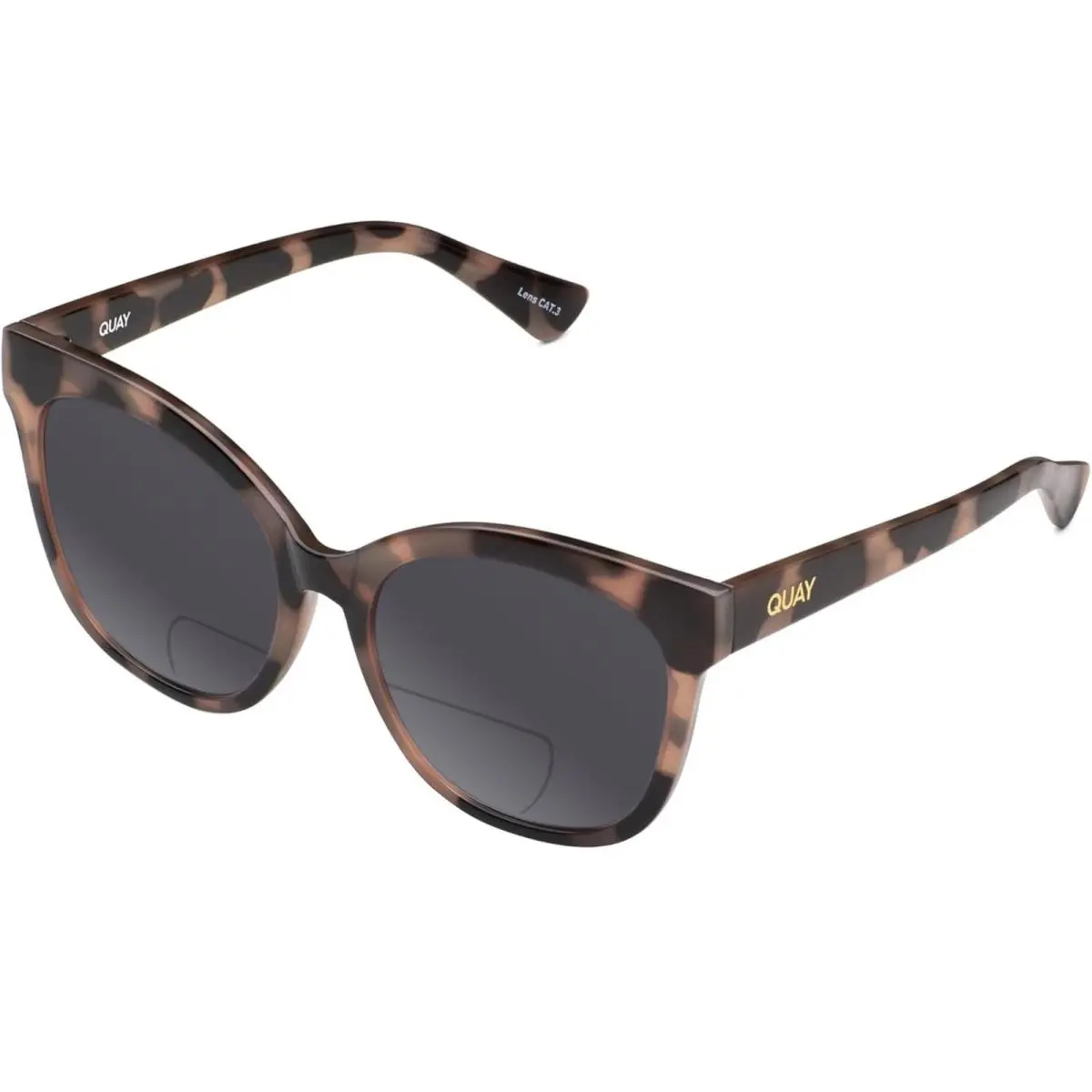 Quay It`s My Way Women`s Cat Eye Polarized Bi-focal Sunglasses in Black Tortoise Grey by QUAY