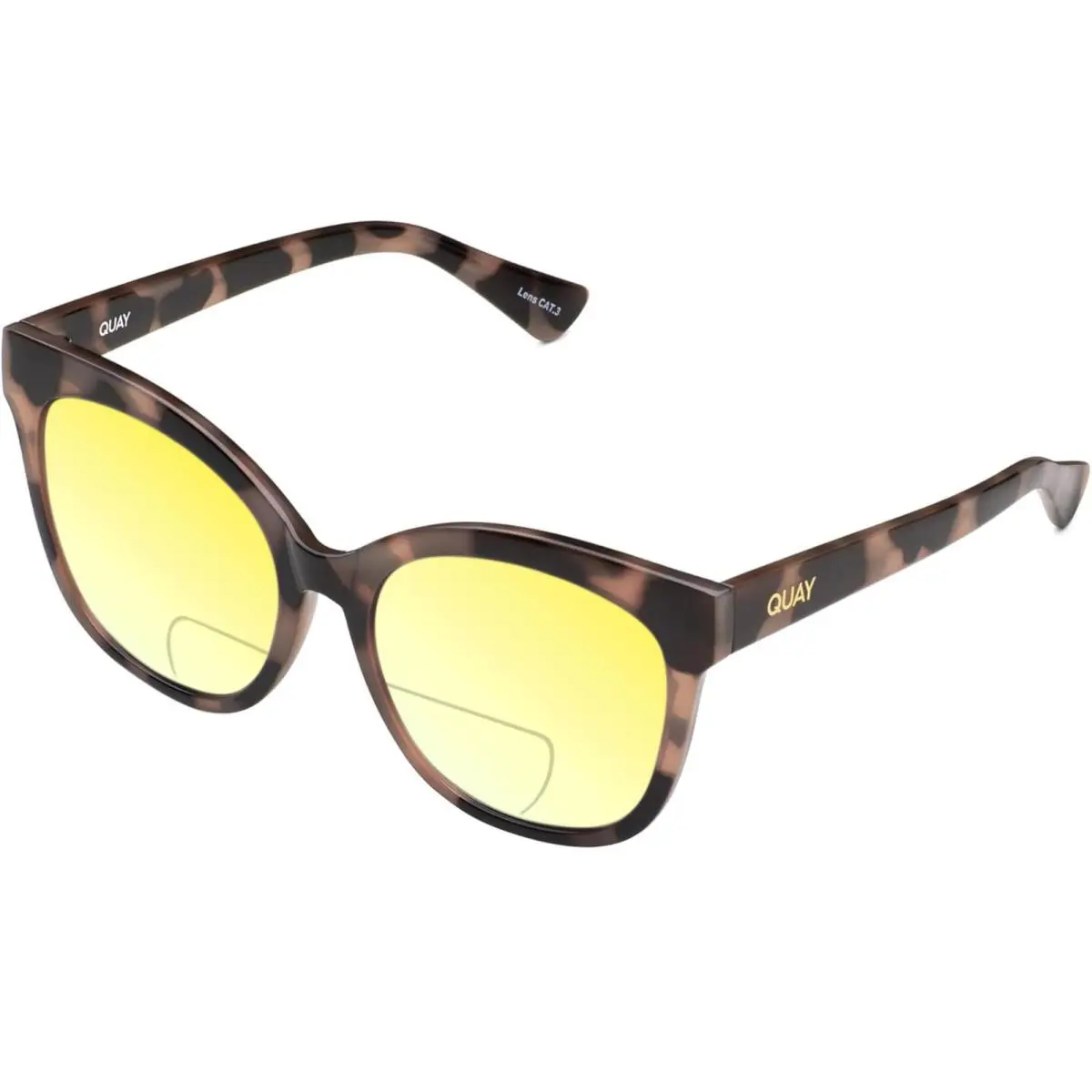 Quay It`s My Way Women`s Cat Eye Polarized Bi-focal Sunglasses in Black Tortoise Yellow by QUAY
