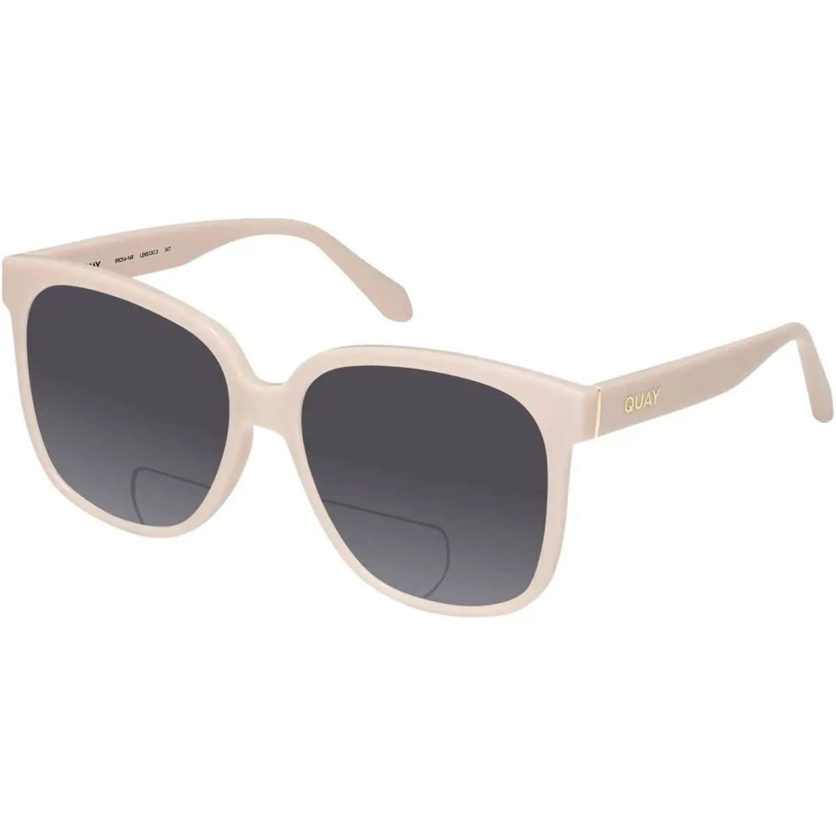 Quay Wide Awake Women`s Panthos Polarized Bi-focal Sunglasses in Shiny Gold 59mm Grey by QUAY
